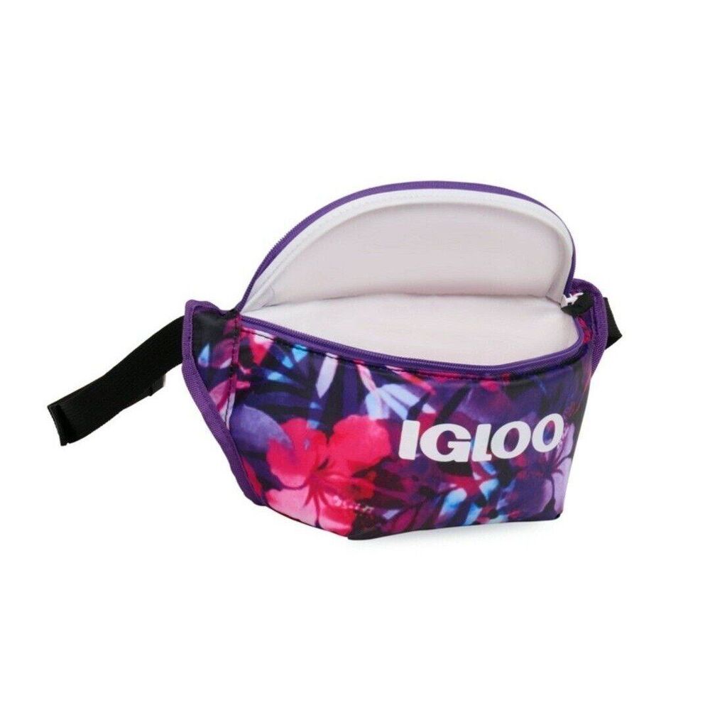 IGLOO Fanny Pack Soft Sided Insulated Cooler Bag, Keeps Beverages Cold, Purple - Picture 5 of 6